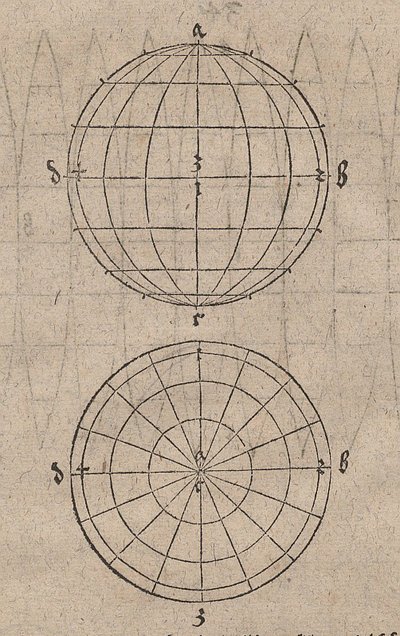 Polyhedral Sphere with Meridians and Parallels by Albrecht Dürer